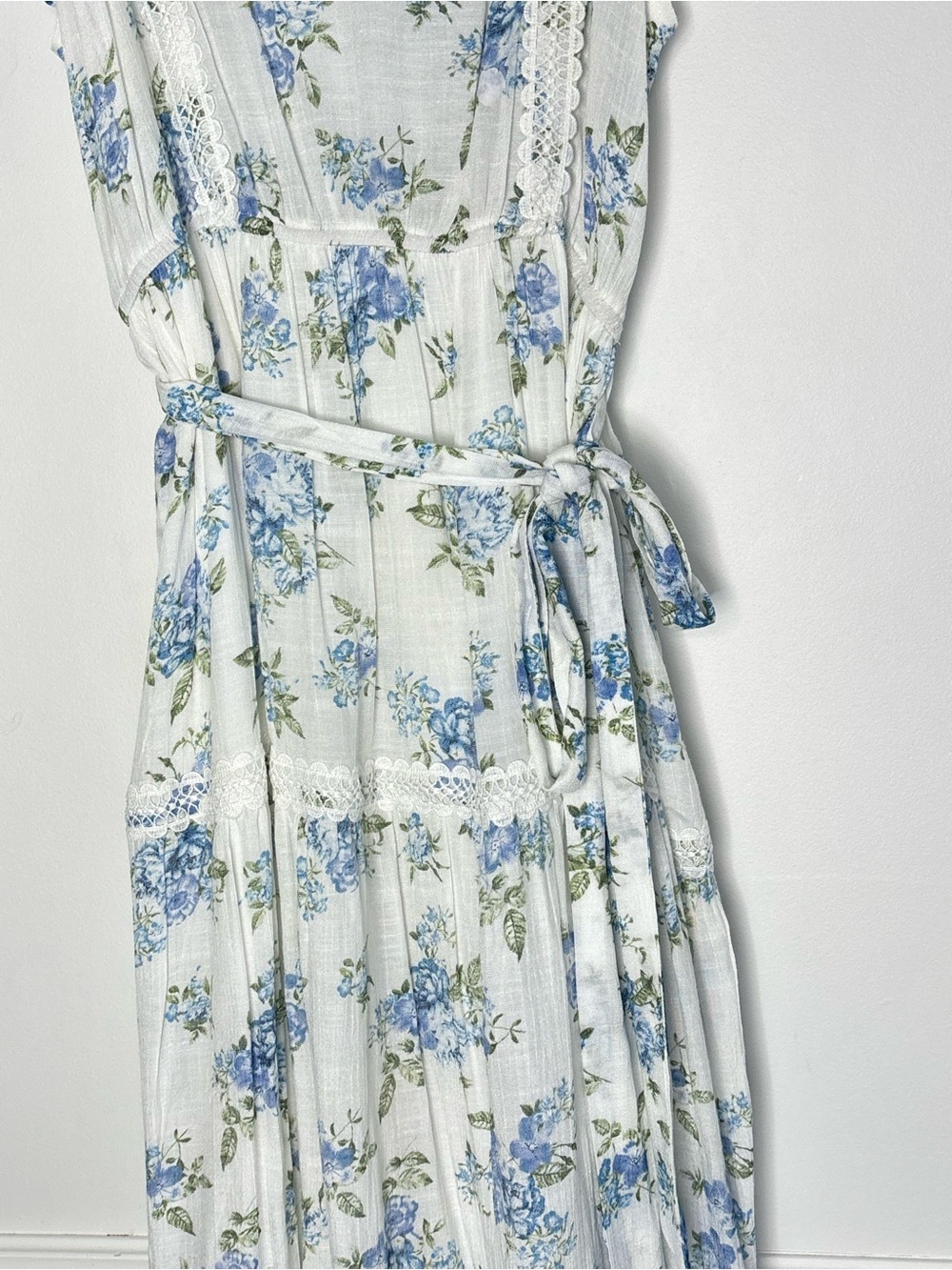 MINE Ruffle Tiered Lace Dainty Floral Dress XS-Small Cottagecore *c79 - Picture 5 of 14